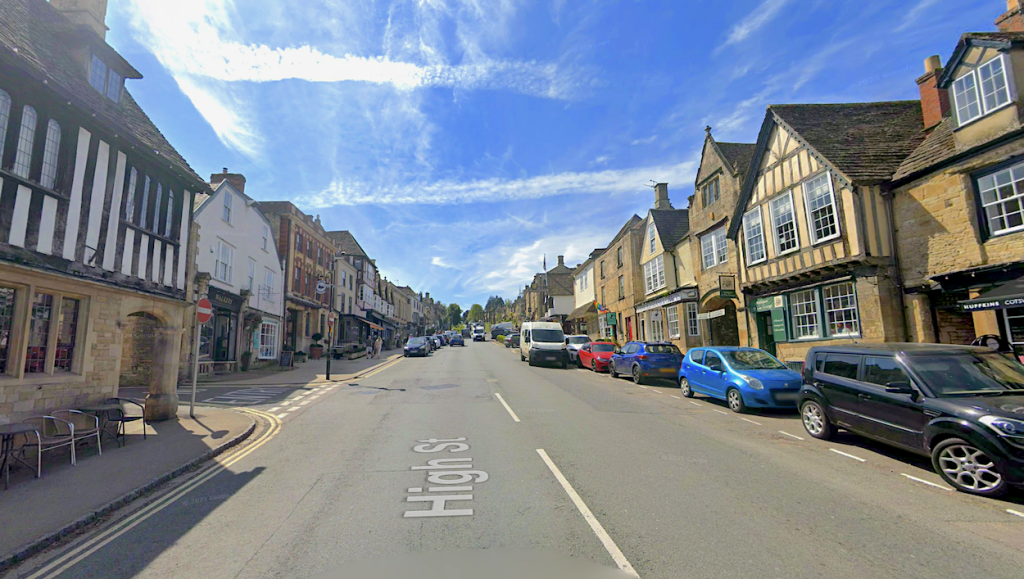 A view of Burford High Street, Oxfordshire